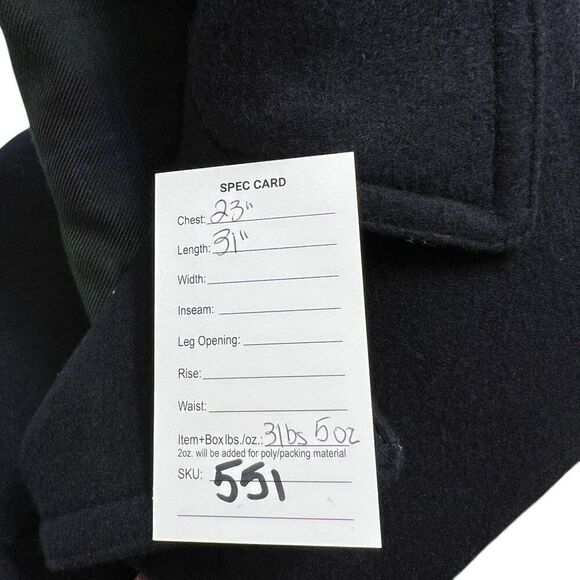 Lauren Ralph Lauren Men's Double-Breasted Quilted Lined Peacoat 40S - Picture 12 of 12